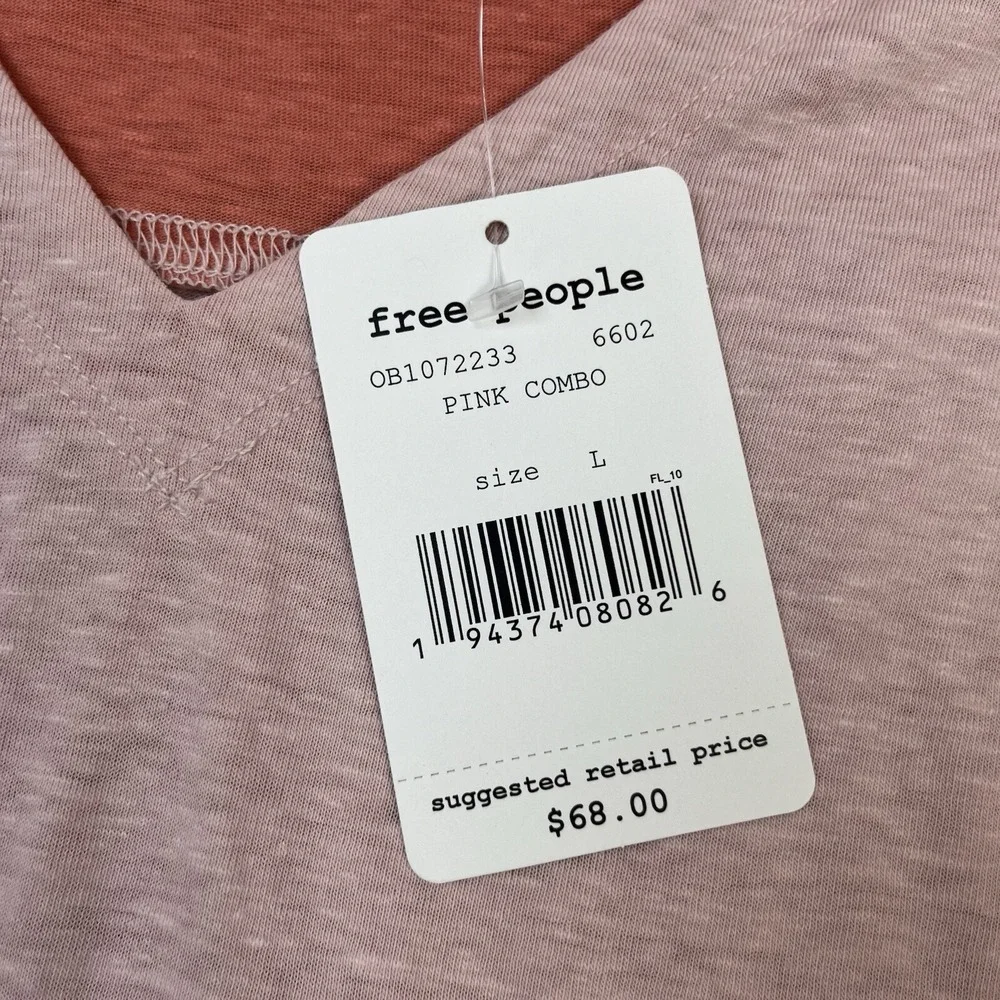 Free People Major League Baseball T-Shirt Pink Oversized Women's Large NEW‎